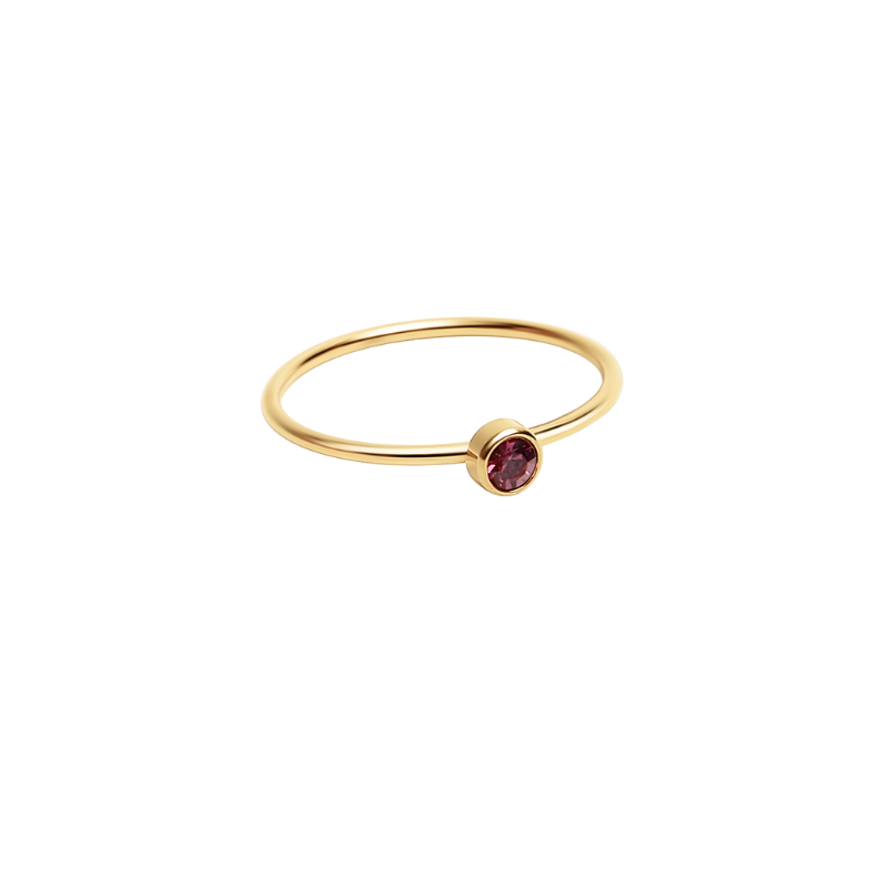 Gold Single Birthstone Stacking Ring