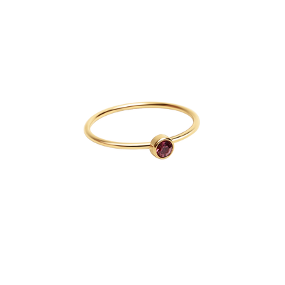 Gold Single Birthstone Stacking Ring