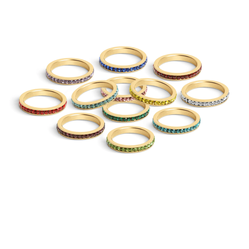 Gold Birthstone Stacking Ring