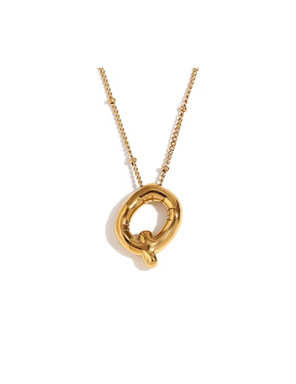 Gold Satellite Initial Necklace