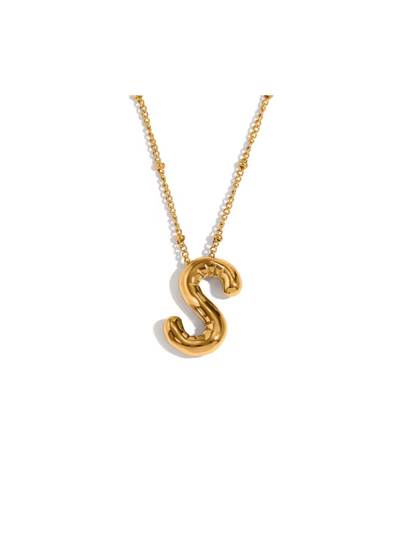 Gold Satellite Initial Necklace