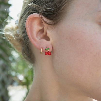 Silver Cherry Earrings