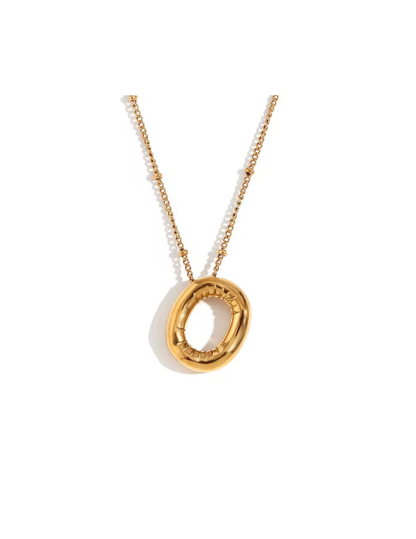 Gold Satellite Initial Necklace