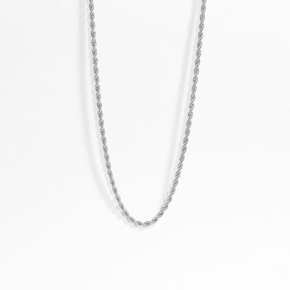Silver Rope Twisted Chain Necklace