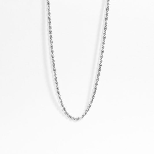 Silver Rope Twisted Chain Necklace