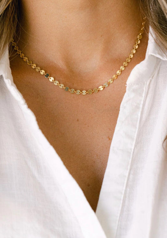 Gold Filled Disk Necklace